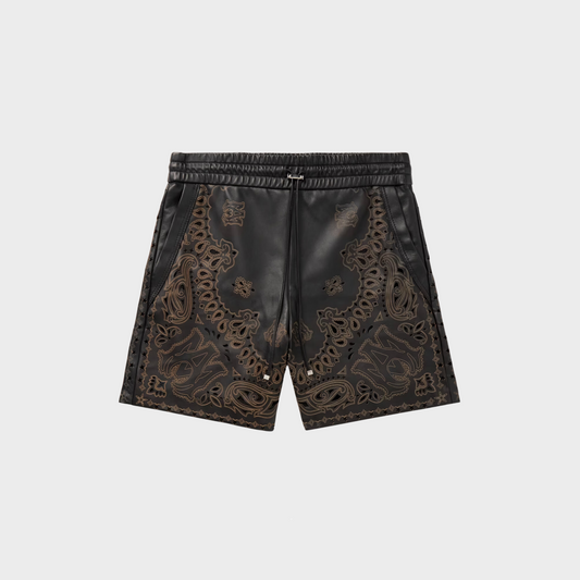 Amiri Perforated Leather Drawstring Shorts