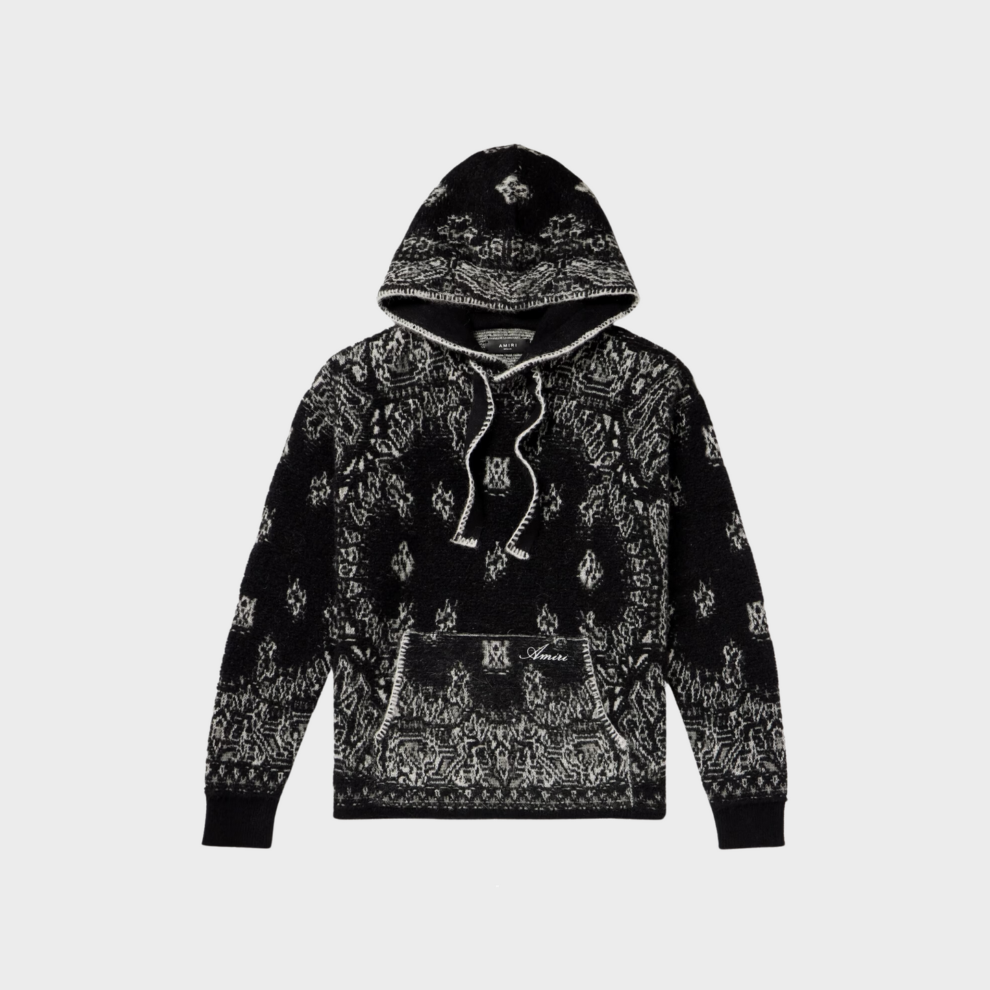 Amiri Bandana Jacquard-Knit Hoodie